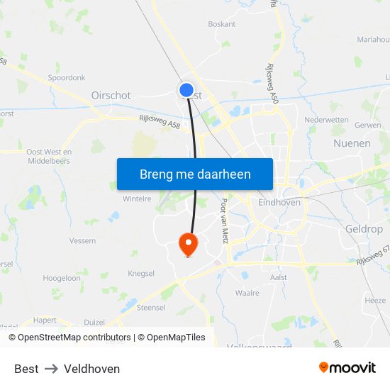 Best to Veldhoven map