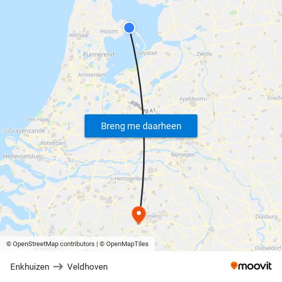 Enkhuizen to Veldhoven map