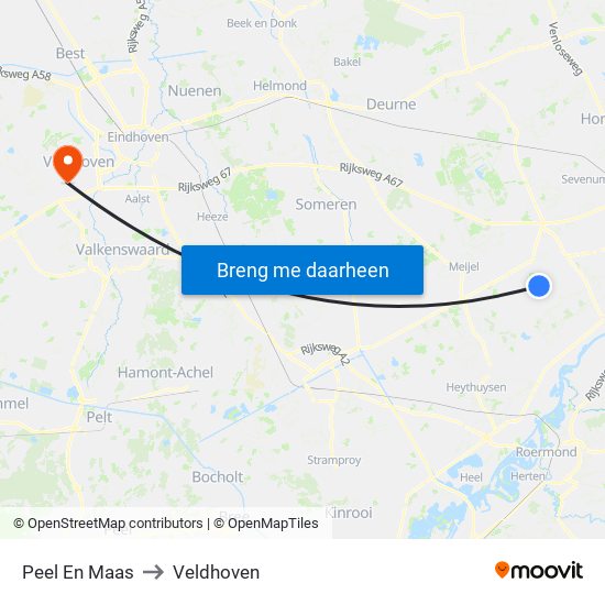 Peel En Maas to Veldhoven map