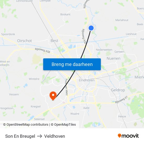 Son En Breugel to Veldhoven map