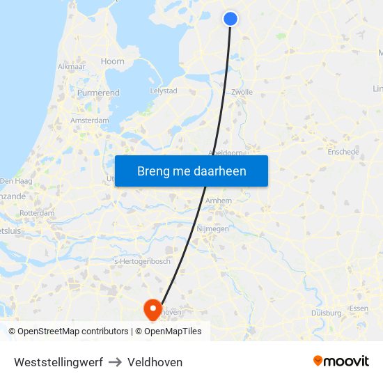 Weststellingwerf to Veldhoven map