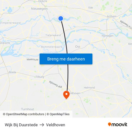 Wijk Bij Duurstede to Veldhoven map