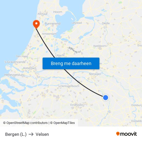 Bergen (L.) to Velsen map