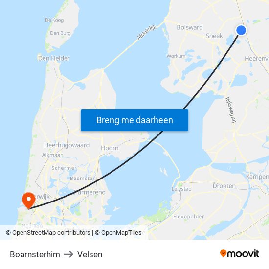Boarnsterhim to Velsen map