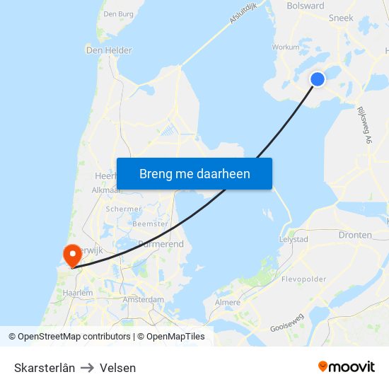 Skarsterlân to Velsen map