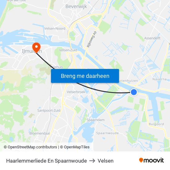 Haarlemmerliede En Spaarnwoude to Velsen map