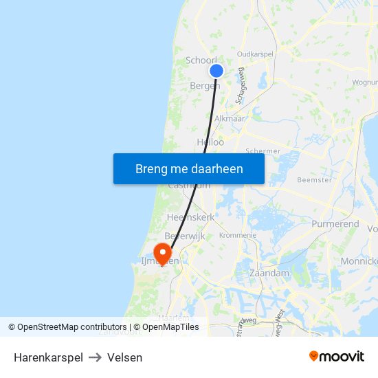 Harenkarspel to Velsen map