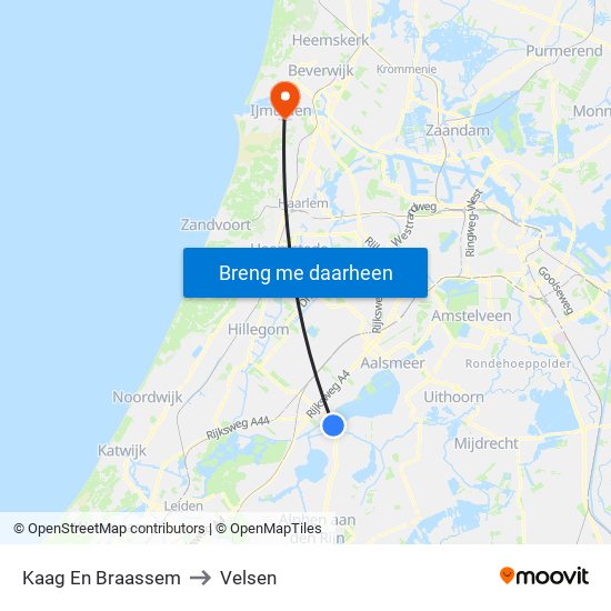 Kaag En Braassem to Velsen map