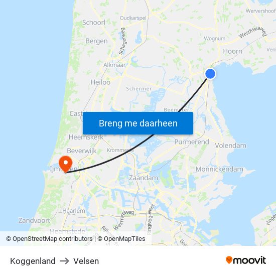 Koggenland to Velsen map