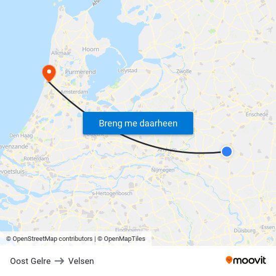 Oost Gelre to Velsen map