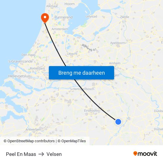 Peel En Maas to Velsen map