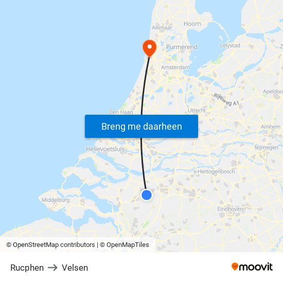 Rucphen to Velsen map
