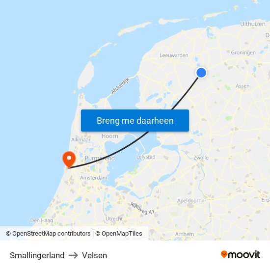 Smallingerland to Velsen map