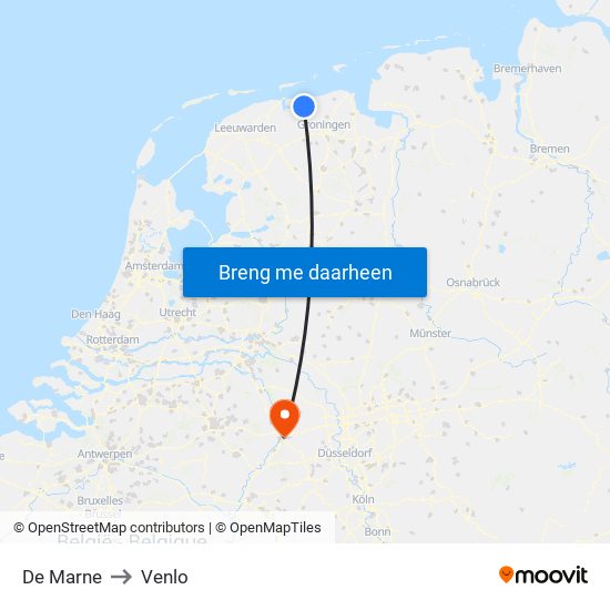 De Marne to Venlo map