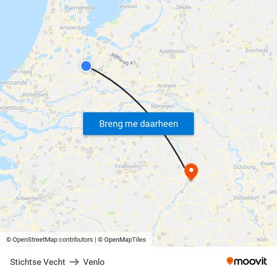 Stichtse Vecht to Venlo map