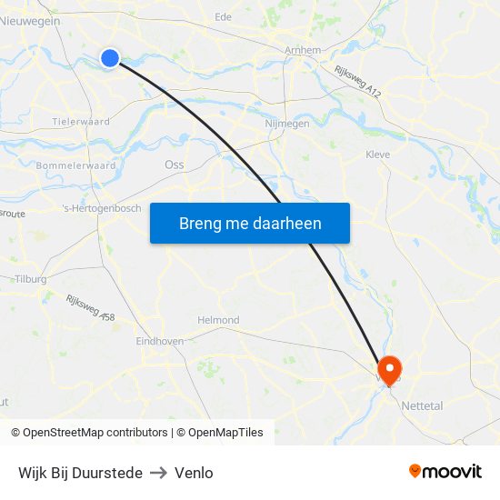 Wijk Bij Duurstede to Venlo map
