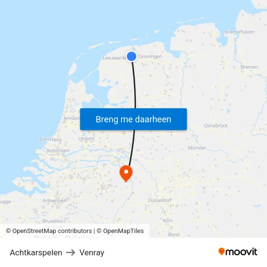 Achtkarspelen to Venray map