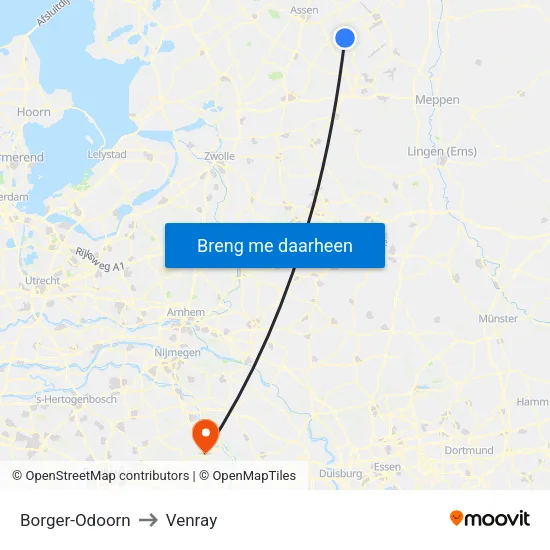 Borger-Odoorn to Venray map