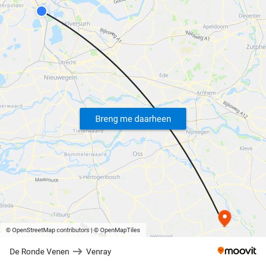 De Ronde Venen to Venray map