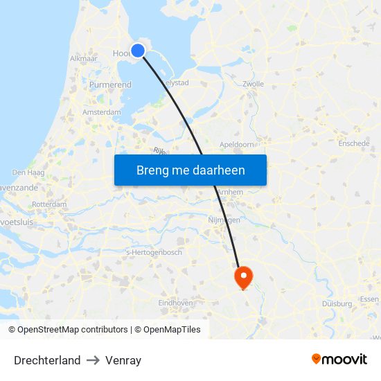 Drechterland to Venray map