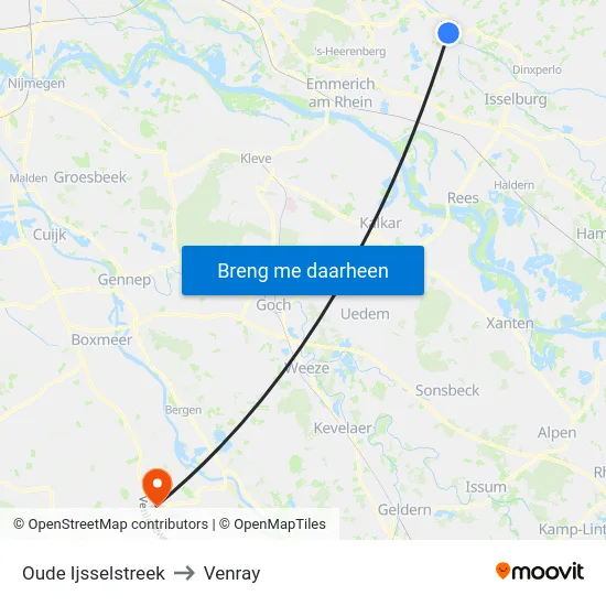 Oude Ijsselstreek to Venray map