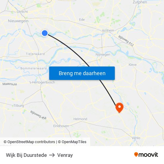 Wijk Bij Duurstede to Venray map