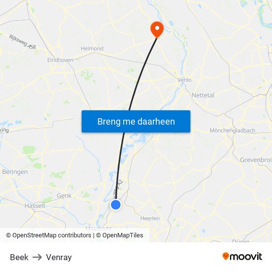 Beek to Venray map