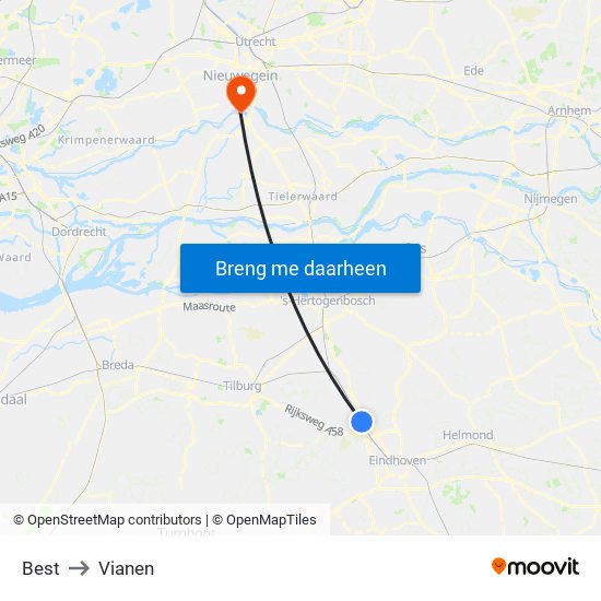 Best to Vianen map