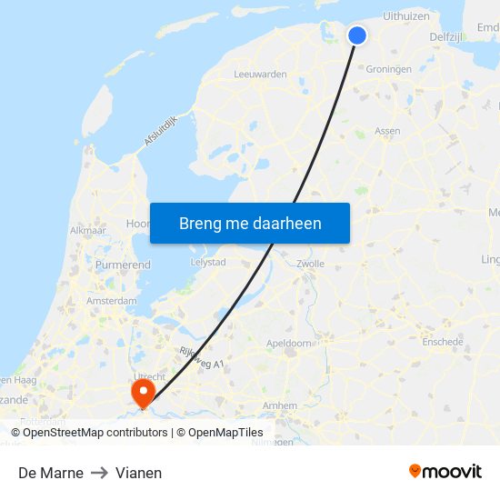 De Marne to Vianen map