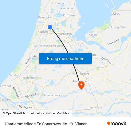 Haarlemmerliede En Spaarnwoude to Vianen map