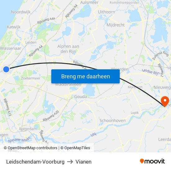 Leidschendam-Voorburg to Vianen map