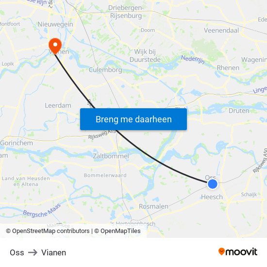 Oss to Vianen map