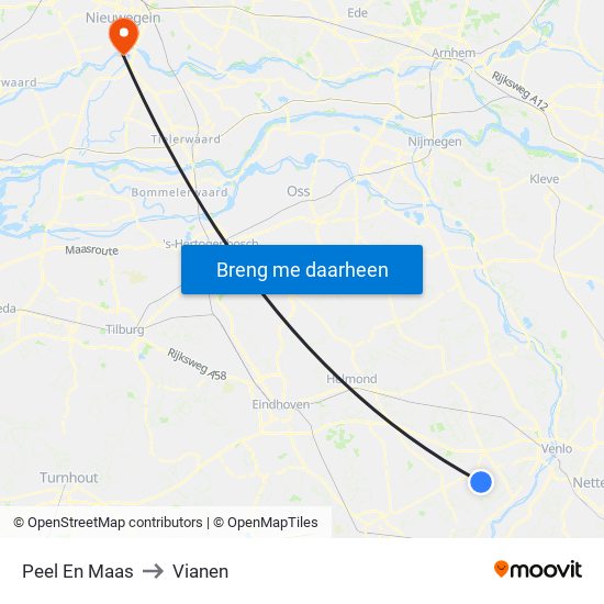 Peel En Maas to Vianen map