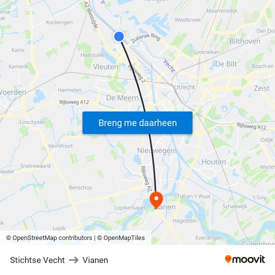 Stichtse Vecht to Vianen map