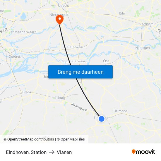 Eindhoven, Station to Vianen map