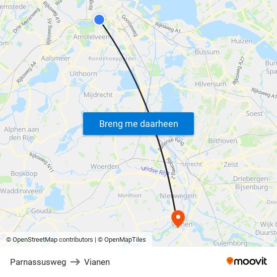 Parnassusweg to Vianen map