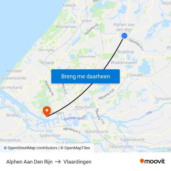 Alphen Aan Den Rijn to Vlaardingen map