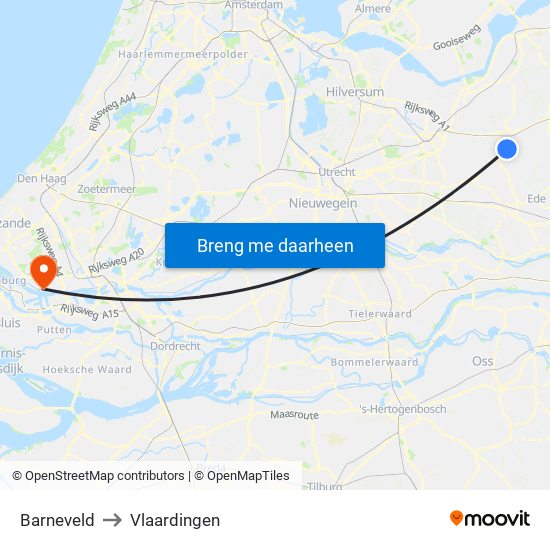 Barneveld to Vlaardingen map