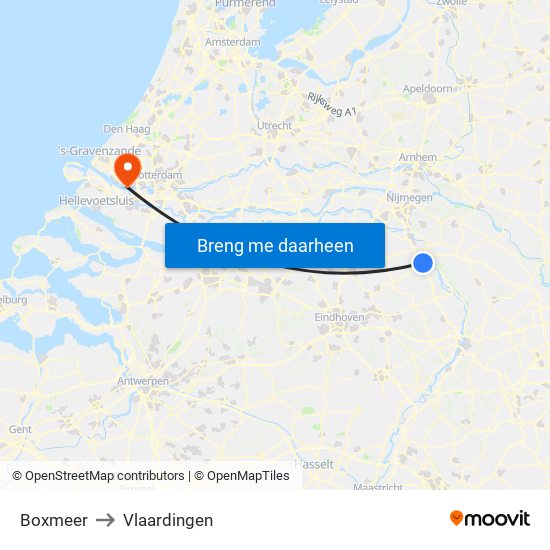 Boxmeer to Vlaardingen map