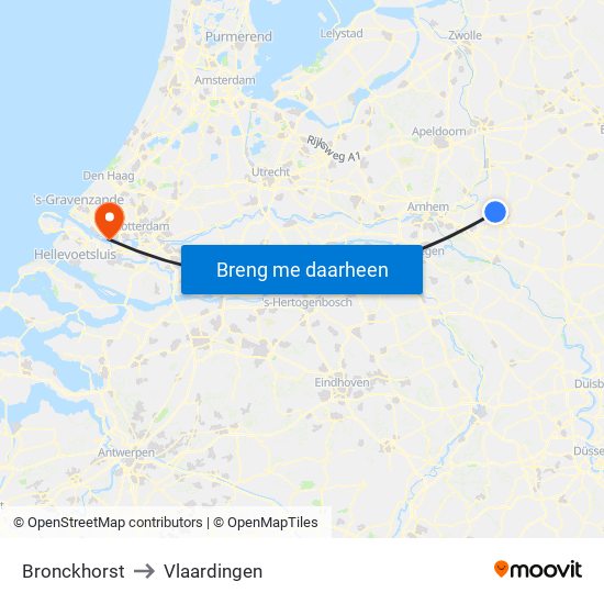 Bronckhorst to Vlaardingen map