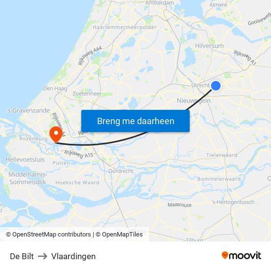 De Bilt to Vlaardingen map