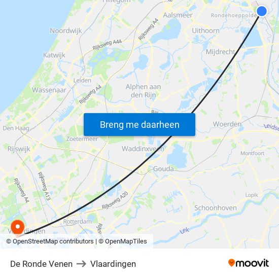 De Ronde Venen to Vlaardingen map