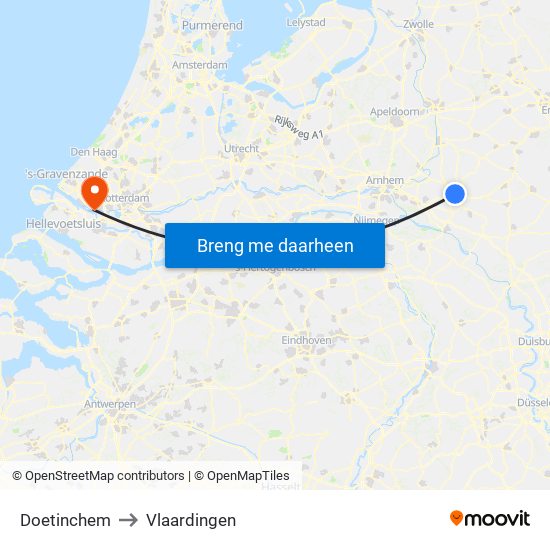 Doetinchem to Vlaardingen map