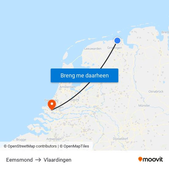 Eemsmond to Vlaardingen map