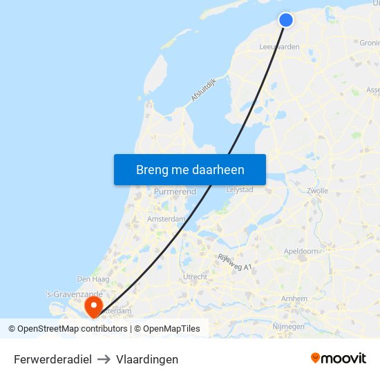 Ferwerderadiel to Vlaardingen map