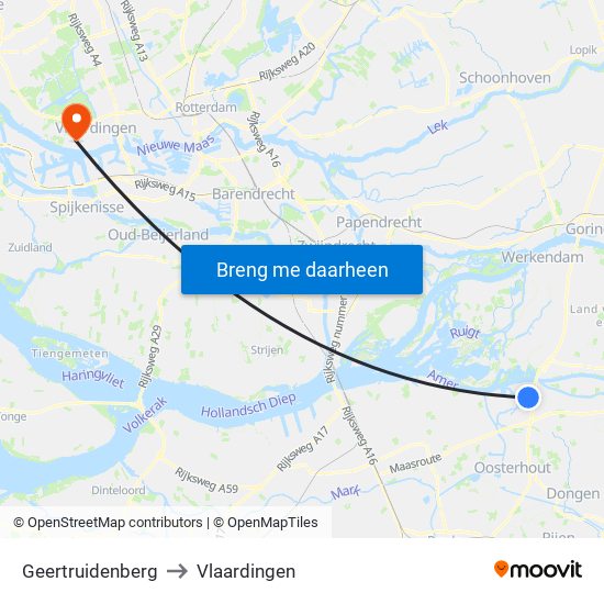 Geertruidenberg to Vlaardingen map