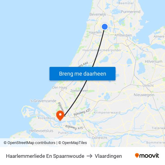 Haarlemmerliede En Spaarnwoude to Vlaardingen map