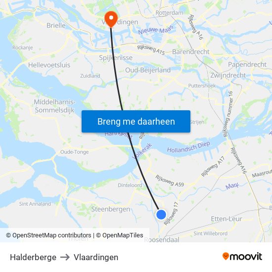 Halderberge to Vlaardingen map