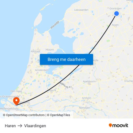 Haren to Vlaardingen map