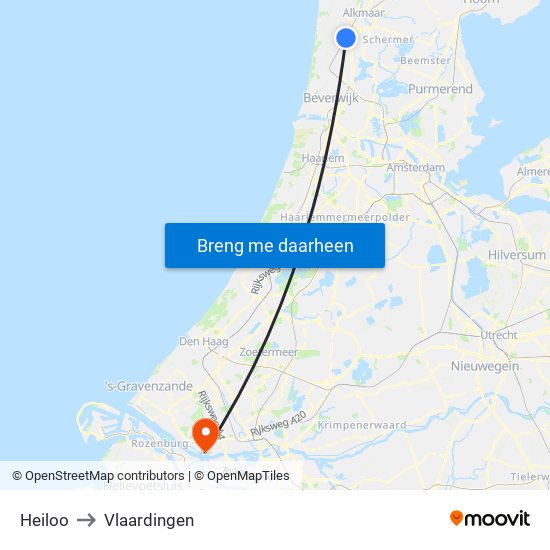 Heiloo to Vlaardingen map